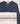 Stribet V-hals sweater i merinould - Denim Blue