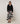Asymmetric long printed canvas skirt - Pois