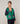 Tricolor merino uld vest - Emerald Green