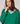 Oversized sweater i uld med V-hals - Emerald Green
