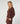Strikket sweater med rund hals - Brun