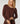 Strikket sweater med rund hals - Brun
