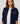 Cardigan i to materialer - Marineblå
