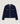 Cardigan i to materialer - Marineblå